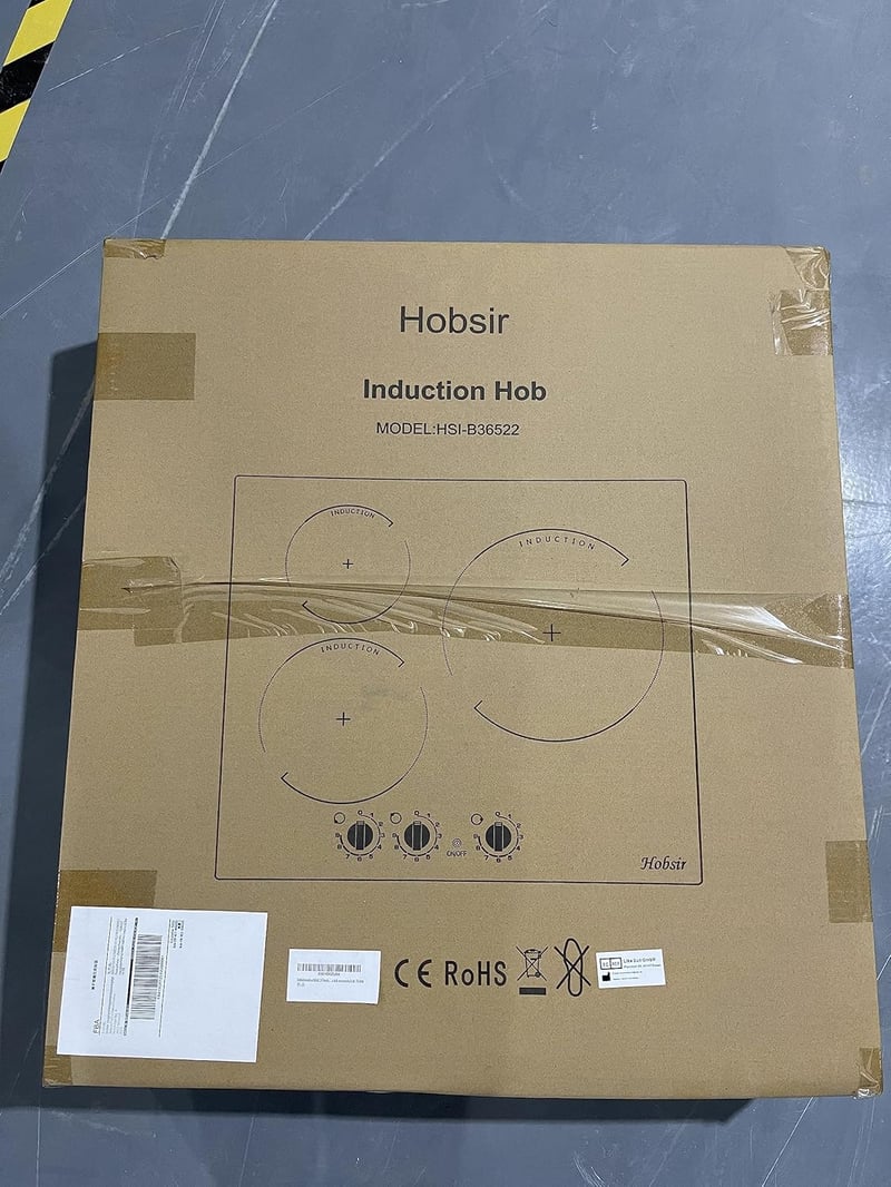Beépíthető 60 cm-es indukciós főzőlap, 3 zónás, 9 fokozatú, 6000W