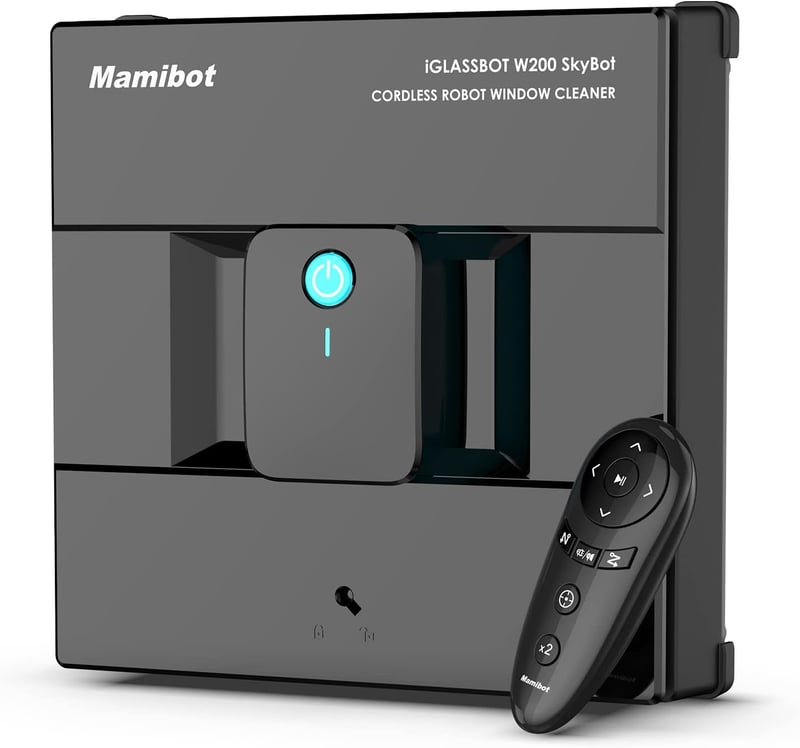 Mamibot W200 Vezeték Nélküli Ablaktisztító Robot, Automatikus Ablaktisztító Kültéri Üvegfelületekhez, Távirányítóval, Fekete