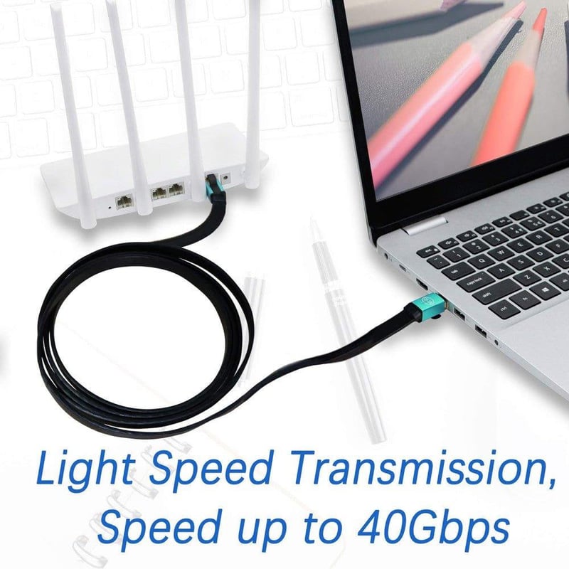 Cat8 Ethernet kábel 2m - Szupergyors RJ45 hálózati vezeték aranyozott csatlakozóval