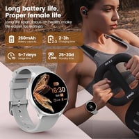 elfofle Női Okosóra Telefonálással, 1,39" HD Érintőkijelző, Ezüst, IP67 Vízálló, 120 Sport Mód, Pulzusmérő, iOS/Android 5