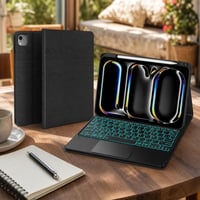 Irodai iPad-védelem: ütésálló iPad tok + billentyűzetes tok érintőpaddal + 7 színű háttérvilágítás 1