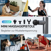 arboleaf Mini Masszázspisztoly 3200 RPM - Intelligens AI Szintekkel, 4 Fejjel, Könnyű Izomfeszültség-oldó Készülék, USB-C Töltés, Hordtáskáv 7