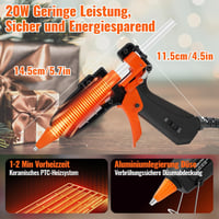 Kejector Tűzálló Ragasztópisztoly 30 db Pálcikával - 20W Mini Kézműves Eszköz Gyors Melegítéssel, Otthoni és Irodai Javításokhoz, Barkácsolá 4