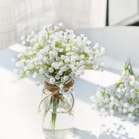 Veryhome 10 db Művirág Gypsophila Csokor - Fehér Műbabafű Dekoráció Esküvőre, Lakásba, DIY Virágkötészethez - Élethű, Tartós (Váza nélkül) 3