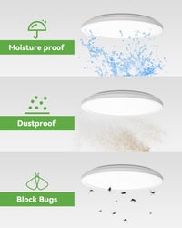 zemty 24W LED Mennyezeti Lámpa, 22cm Kerek, 2100 Lumen, 3 Színhőmérséklet (3000K/4500K/6000K), Ultravékony Modern Világítás Fürdőszobába, Ko 7