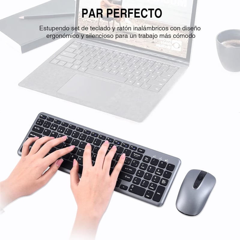 Cimetech Vezeték Nélküli Spanyol Billentyűzet és Egér Szett Windows PC-hez