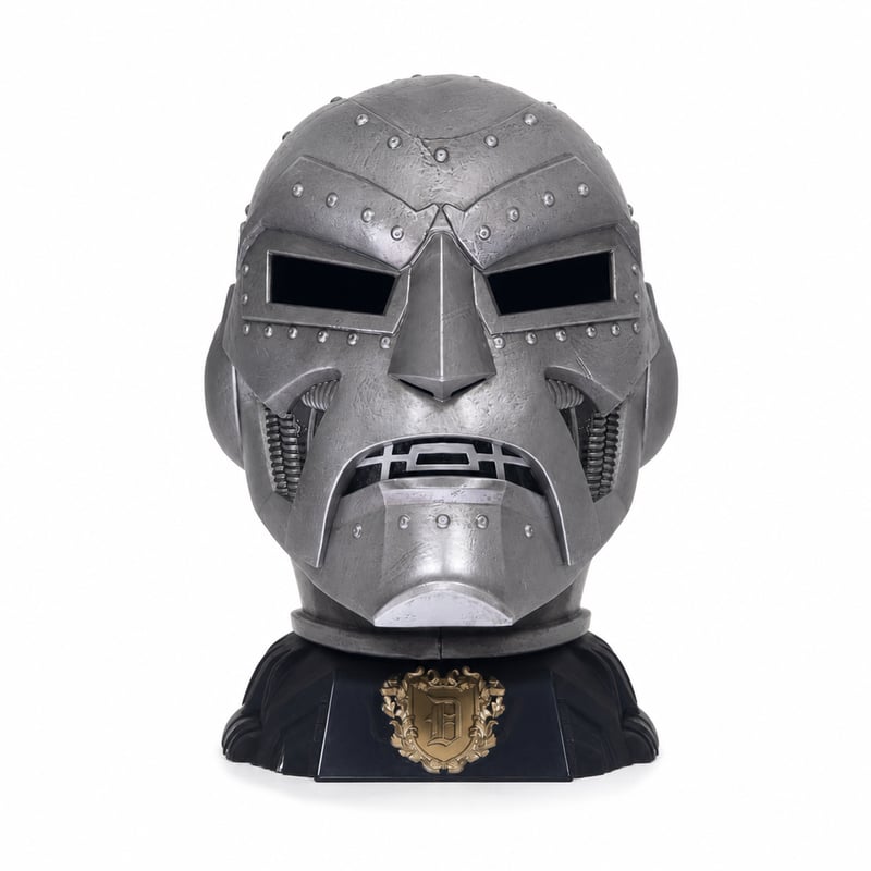 Cască pentru joc de rol premium Marvel Legends Series Doctor Doom – Costum interactiv — fără gluga din material textil verde (stare: vezi a 2-a imagine)