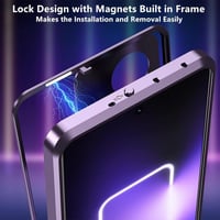 Realme GT 3 Mágneses Tok Lila - Csúszásgátló, Képernyő- és Lencsevédővel 5