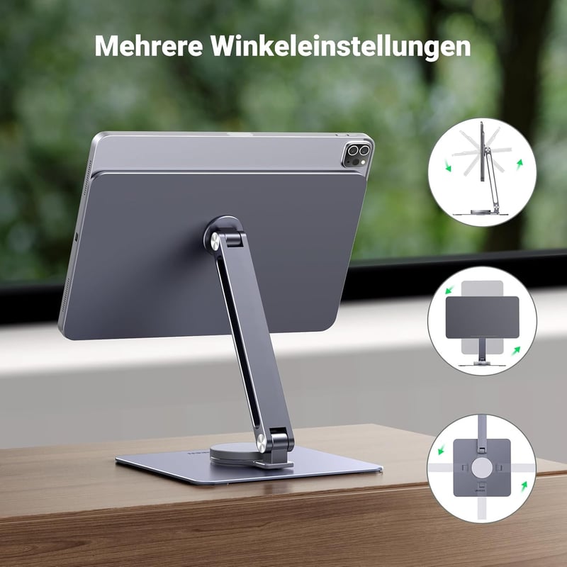 UGREEN Mágneses iPad Tartó - Forgatható Asztali Állvány Pro/Air M2 Modellekhez