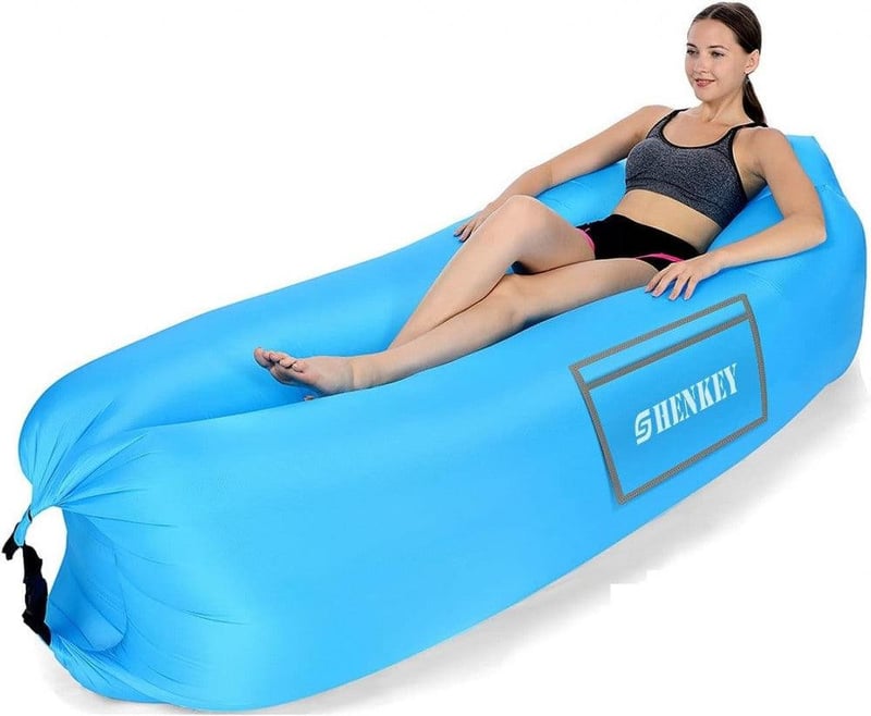 SHENKEY Vízálló Felfújható Lounger Hordozható Légulágy Kempinghez Strandhoz