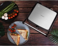 Aigostar 1500 W elektromos kontakt grill panini és szendvics sütő, ezüst színű asztali grillserpenyő 9