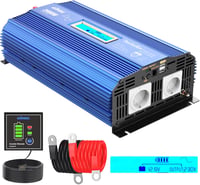 GIANDEL 2000W Színuszos Inverter 12V-230V - Feszültségátalakító Dupla USB Porttal, LCD Kijelzővel és Távirányítóval Lakóautókhoz 1