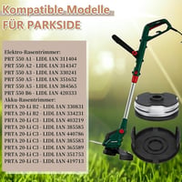 Yweller Pótorsó Szett Parkside LIDL Fűszegélynyíróhoz - 6 db Cserélhető Damil PRT 550 A1/A2/A3/A5/B6 és PRTA 20-Li Modellekhez, 1,6mm x 5m 3