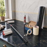 Set za renovaciju kuhinje: mramorna folija + teleskopski valjak + 16x krep traka + silikon 1