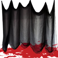 Halloween Fekete Géz Kendő 200x100cm - Kísértetház Dekoráció, Ijesztő Bulikellék 1