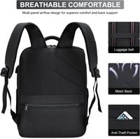 HOMIEE Ryanair Méretű Vízálló Laptop Hátizsák 40x20x25cm, 15,6" Fekete 7