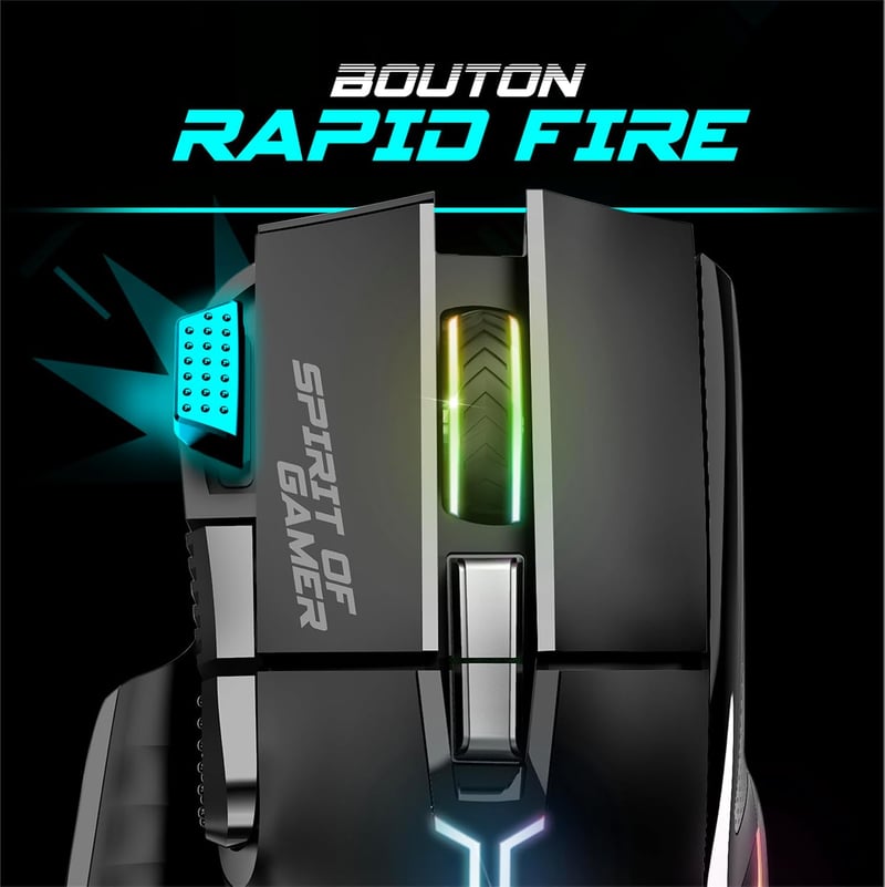 SPIRIT OF GAMER Ultimate 600 RGB vezeték nélküli gamer billentyűzet és egér szett - félmechanikus, 120 órás üzemidő, PC/PS4/PS5/Xbox kompati