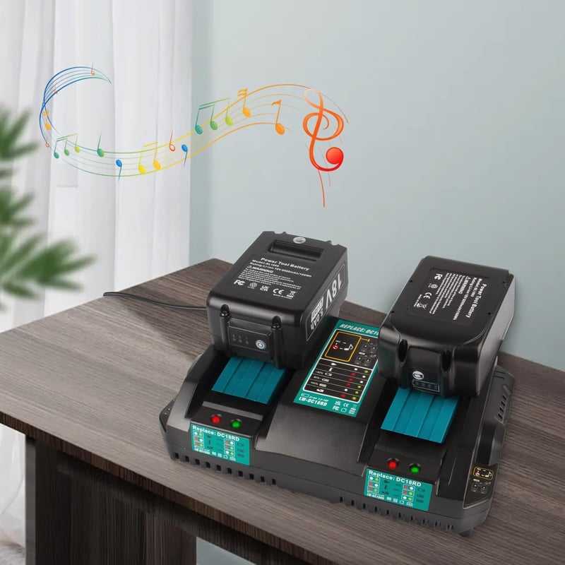 Makita 14,4V-18V akkumulátor gyorstöltő, dupla portos, EU csatlakozó