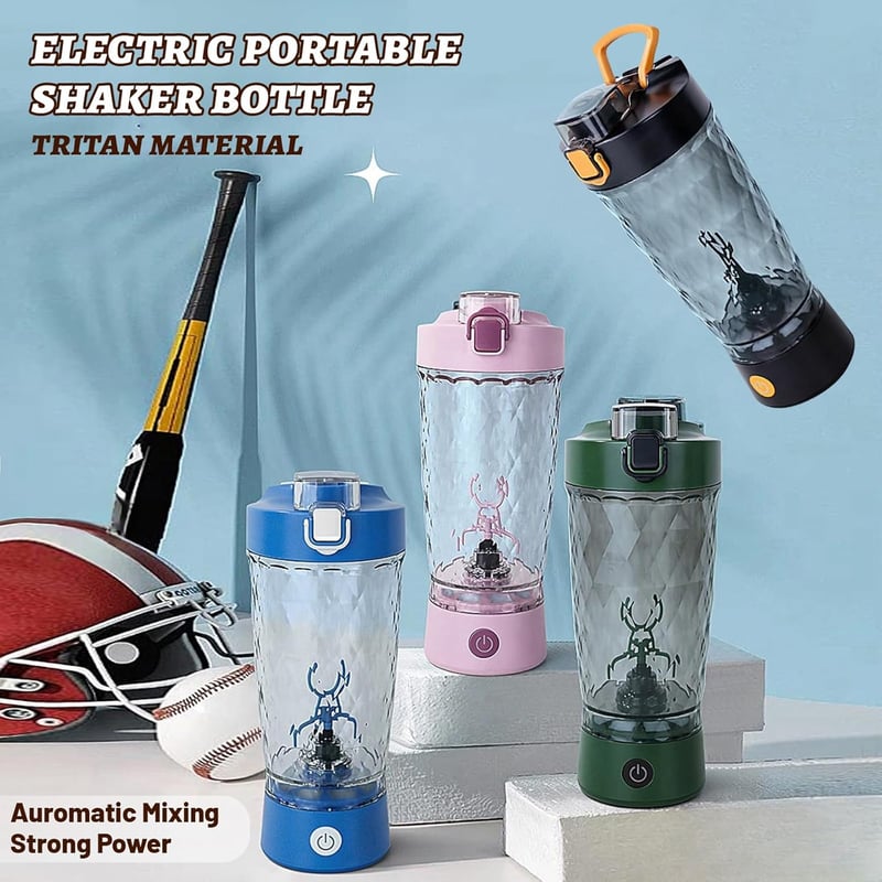 flintronic Elektromos Protein Shaker 650ml - USB-C Tölthető Automata Keverőpalack, BPA-mentes Tritan Anyag, Hordozható Turmixpohár Sportolás