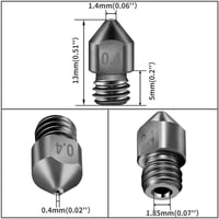 Makerbot Creality Ender 3/5 extruderhez - iMetrx 4db-os MK8 3D nyomtatófej készlet, 4 féle fémből 4