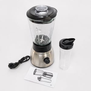 Blender 2 în 1 Russell Hobbs 23821-56 cu cană de sticlă de 1,5 l și pahar to-go de 600 ml, oțel inoxidabil – utilizat