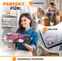 PACKDUDE Vákuumzsák Ruhákhoz 60x40 cm - 3 db Kis Méretű, Strapabíró Tároló Tasak Szeleppel, Utazáshoz és Helytakarékos Tároláshoz 6