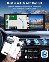 Driveplay 10,26" Vezeték Nélküli Carplay Autós Kijelző 2,5K Fedélzeti Kamerával - Tükrözés, Dupla Bluetooth 5.0, Siri/Google Támogatás, 64GB 6