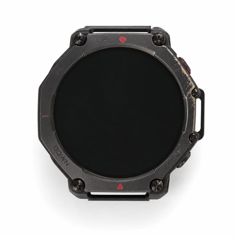 Inteligentné hodinky Amazfit T-Rex 3 Pro Outdoor 48 mm, zafírový AMOLED displej, titánový rám, dvojpásmové GPS, 25-dňová výdrž — ošúchaný okraj (outlet)
