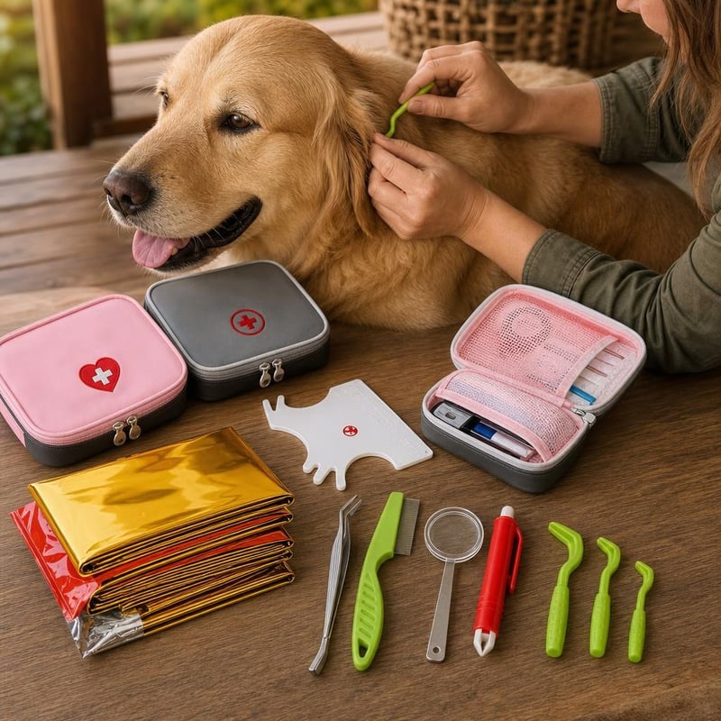 Kit Prim Ajutor Anti-Căpușe: card + 7 accesorii + 2 genți + 5 pături izoterme