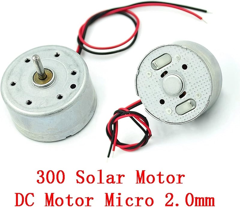 Leloo 5db Mini DC Motor 2mm - 1.5-6V Kefe Motor 1200 RPM - Mikro 300 Napelemes Motor Barkács Alkatrész DIY Projektekhez - Fém Ház