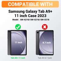 SEYMAC Samsung Galaxy Tab A9 Plus 11" (2023) Védőtok - 360° Forgatható Állvány, Kézpánt, Vállpánt, Tolltartó, Beépített Képernyővédővel - Te 9