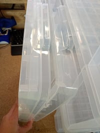 Cetomo set od 3 prozirne kutije za pohranu od 25 litara s poklopcem, spremnici od PP plastike koji se mogu slagati jedan u drugi — slomljen poklopac (stanje: vidi 2. sliku) 2