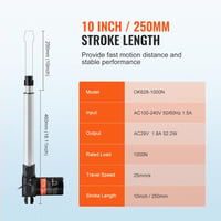 VEVOR Lineáris Aktuátor Készlet 250mm, Nagy Sebességű 24V Emelőmotor 1000N Teherbírással, IP44 Védettségű TV/Asztal/Kanapé Mozgatáshoz - Táp 3