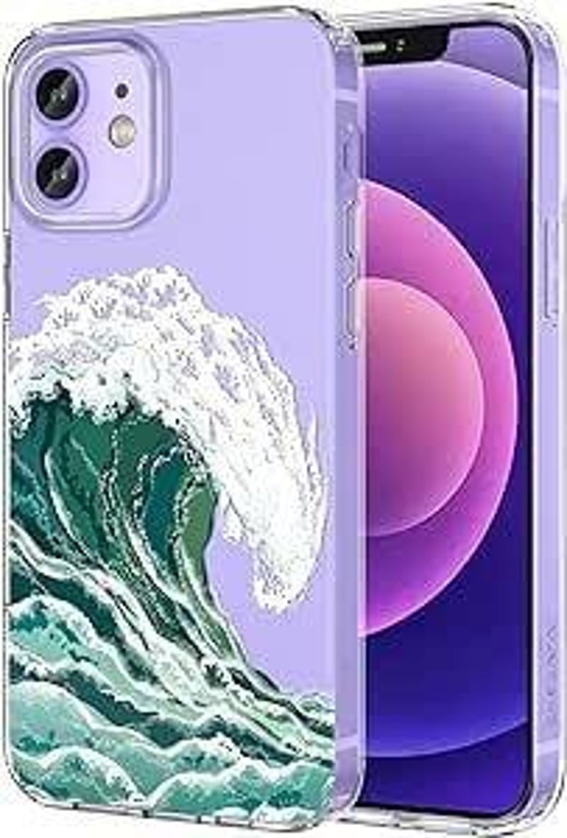 iPhone 12/12 Pro Átlátszó Ütésálló Szilikon Tok Hullám Mintával
