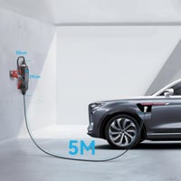 Youwoauto 11KW 3-fázisú Hordozható Wallbox Töltőállomás - Type 2 Töltőkábel CEE Csatlakozóval, Állítható Töltőteljesítmény, Applikációs Vezé 7