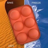 Tégla Piros Félkör Szilikon Sütőforma 6 Lyukkal - Puding, Csokoládé, Tortadísz 4