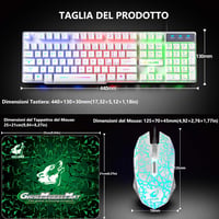 ZIYOU LANG Gamer Billentyűzet és Egér Szett - Fehér, RGB LED Háttérvilágítás, 2400 DPI, Vízálló, 6 Gombos Egér, Egérpad, USB, PS4/Xbox Kompa 8