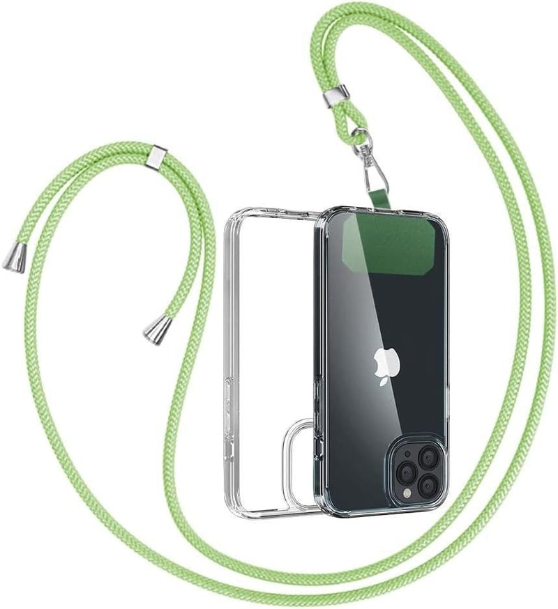 iPhone 12 Pro Világoszöld Ütésálló Szilikon Tok Nyakpánttal