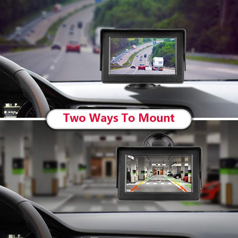 Vezeték nélküli tolatókamera szett 4.3" LCD monitorral - Vízálló, éjjellátó