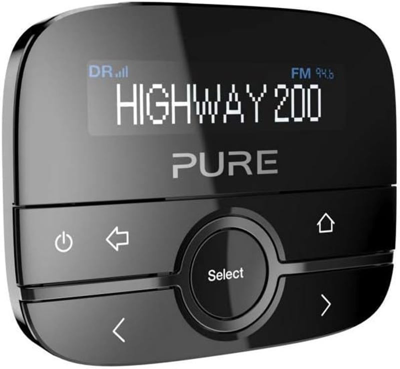 Pure Highway 200 Autós FM Transzmitter Bluetooth Kihangosító DAB+ Rádió Adapter Mobiltelefon Zenelejátszás
