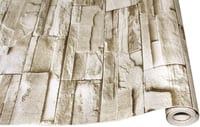 myforHD Öntapadós Vintage Téglamintás Tapéta - Bézs Kőmintás Dekoráció Falra, Bútorra, Ajtóra - Vízálló PVC Falmatrica (45 x 300 cm) 5
