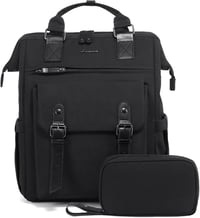 LOVEVOOK Vízálló Iskolatáska 15,6" Laptoptartóval - Fekete Hátizsák Adatkábel Csatlakozóval Egyetemistáknak, Utazáshoz, Irodai Használatra 1