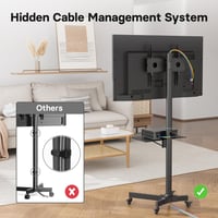 1home Mobil TV Állvány Görgős Tartó 23-55" Plazma/LCD/LED Képernyőkhöz - Állítható Magasságú Televízió Kocsi Otthoni Használatra 7