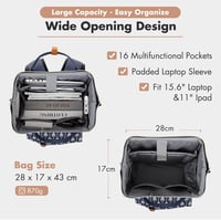 Lekesky 15,6" Női Laptop Hátizsák USB-vel, Kék - Iskola, Munka, Utazás 2