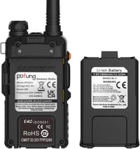 Baofeng BF5RUV Kétsávos Walkie-Talkie VHF/UHF Amatőr Rádió USB Töltővel és Programozókábellel 2