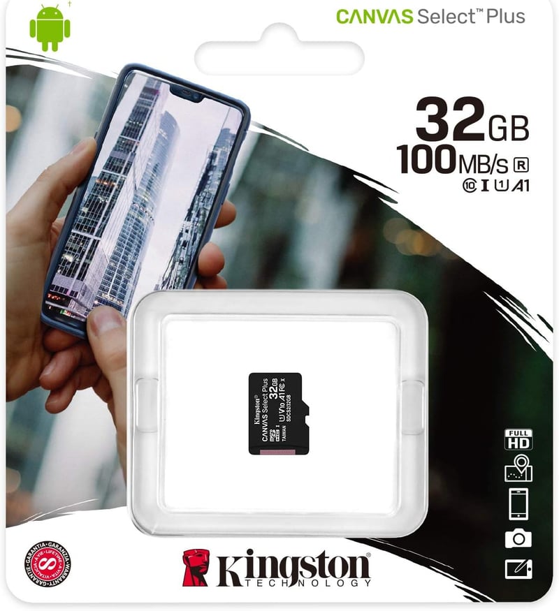 Kingston Canvas Select Plus 32GB microSD memóriakártya, Class 10