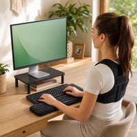 Uredski set za produktivnost: 1x oslonac za zglobove + 1x korektor držanja + 1x stalak za laptop/monitor 1