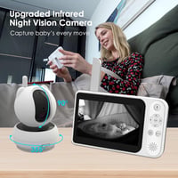 VIZOLINK 5"-os HD Bébiőr Kamerával, Éjjellátó, Távirányítható, 300m Hatótáv, 32GB TF Kártya 3