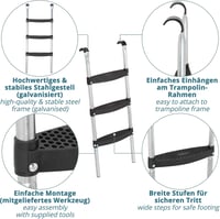 Valuents Ezüst Trambulin Létra - 86 cm, 3 Széles Fokkal + Ajándék Pilates Labda 2