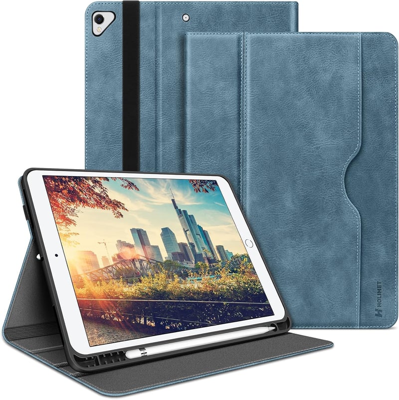 HOLIMET iPad 10.2" Tok 9/8/7 Generációhoz (2021/2020/2019) Tolltartóval - PU Bőr Védőtok, Vékony TPU Hátlap, Automatikus Alvás/Ébresztés, Ál